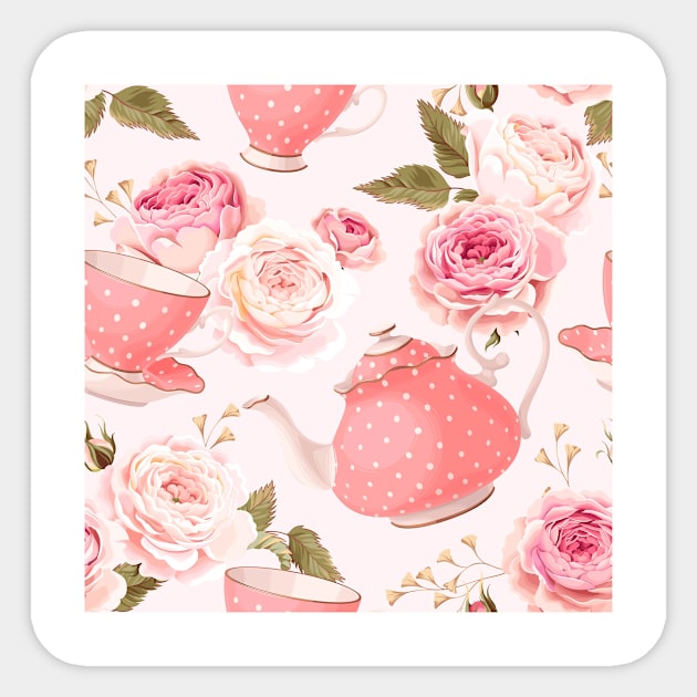 Floral Tea Party Sticker by NewburyBoutique